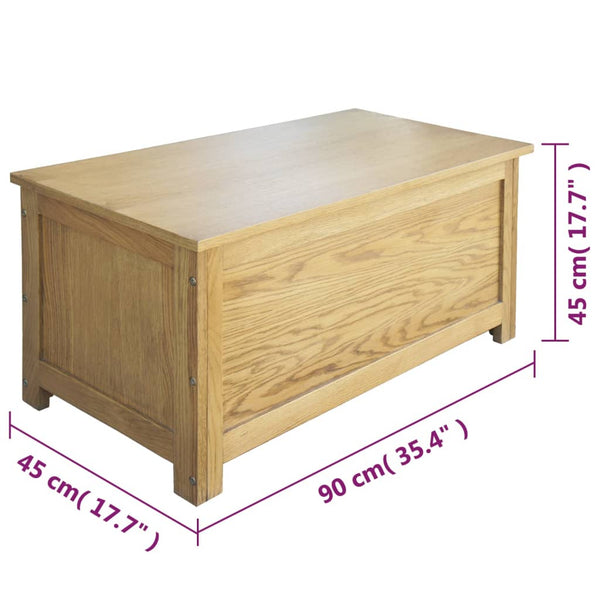 Aufbewahrungstruhe 90x45x45 cm Massivholz Eiche