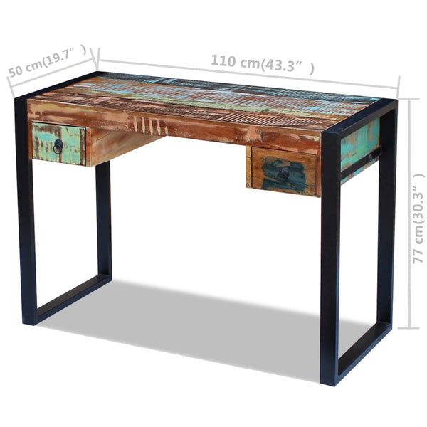 vidaXL Bureau en bois de récupération