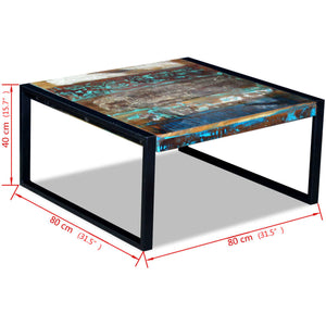 vidaXL Table basse en bois de récupération massif 80x80x40 cm