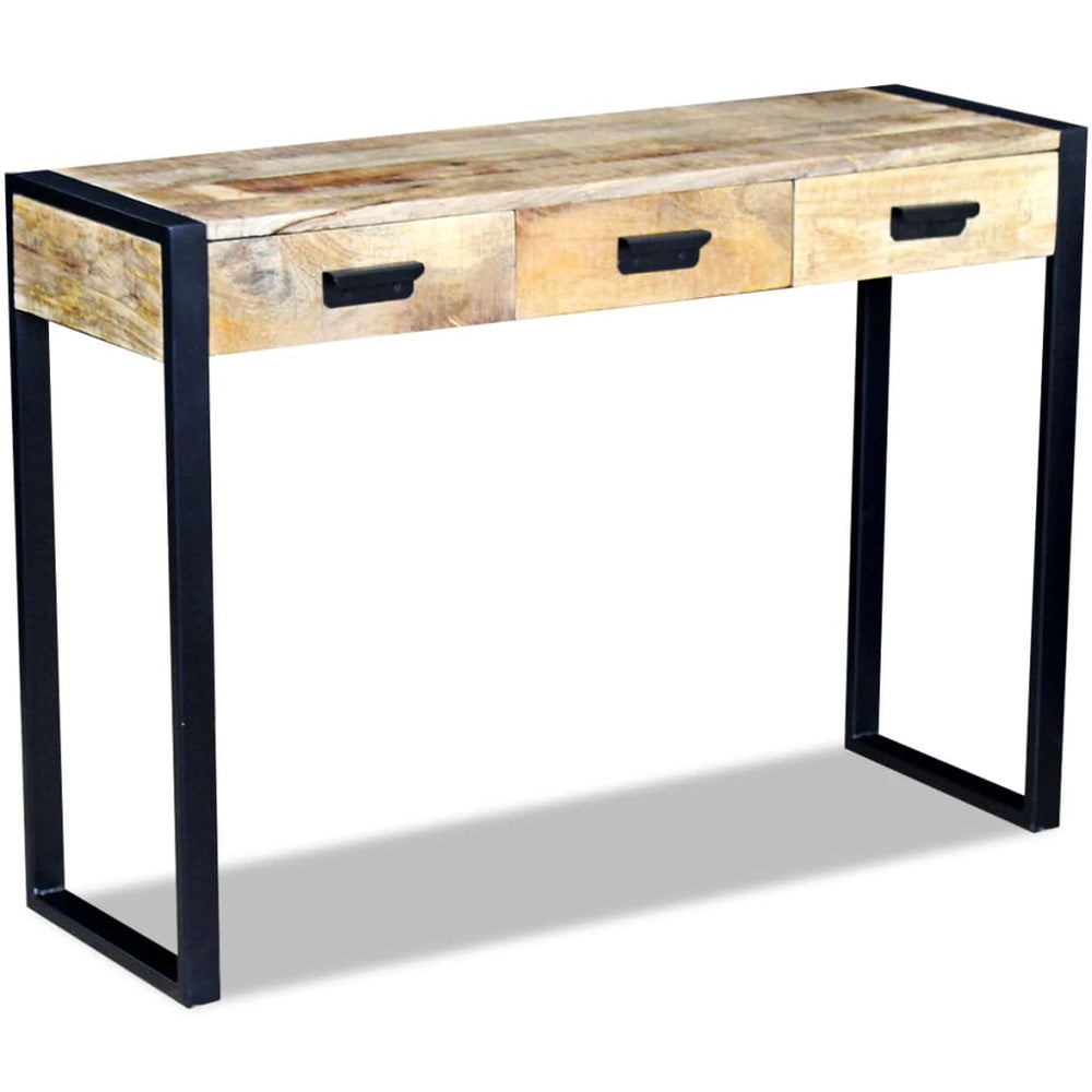 Konsolentisch mit 3 Schubladen Mangoholz Massiv 110x35x78 cm