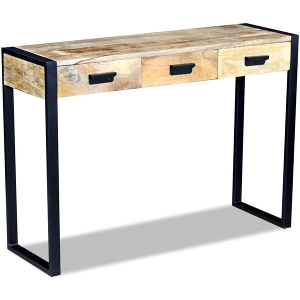 Konsolentisch mit 3 Schubladen Mangoholz Massiv 110x35x78 cm