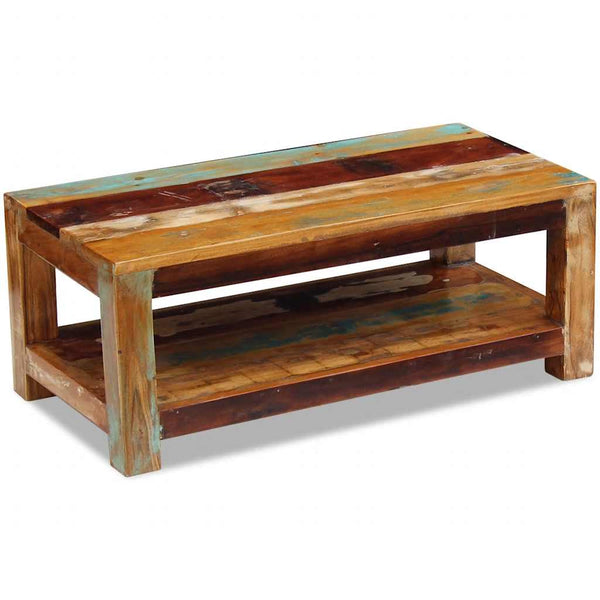vidaXL Table basse en bois de récupération massif 90x45x35 cm