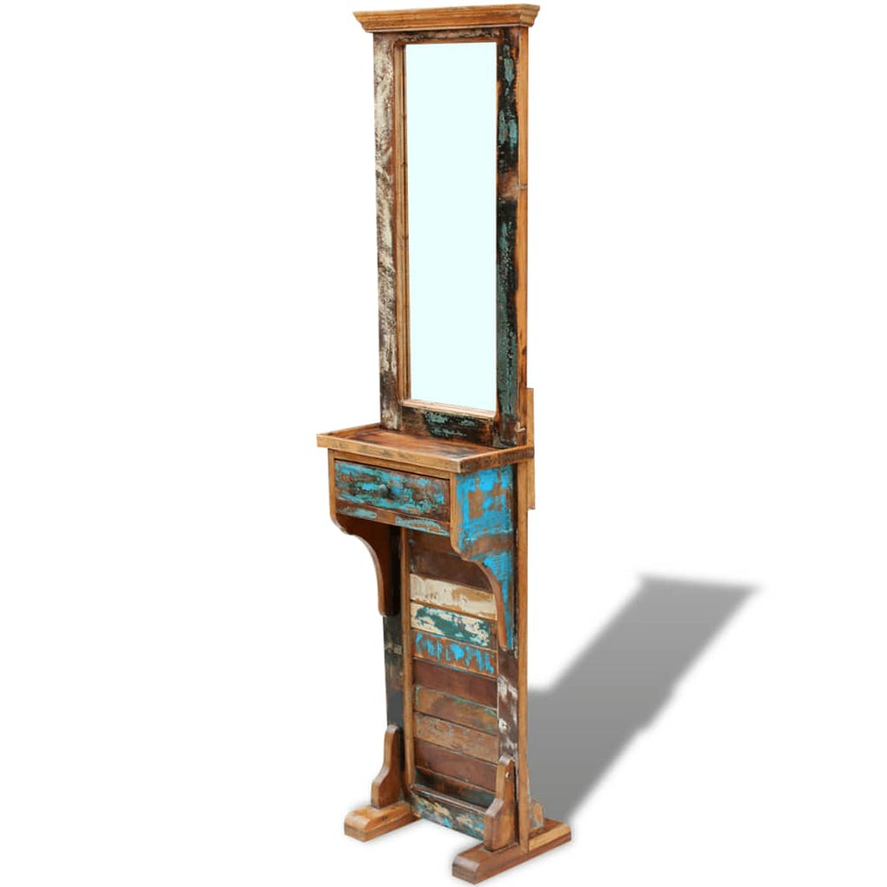 vidaXL Miroir de garde-robe en bois de récupération 47x23x180 cm
