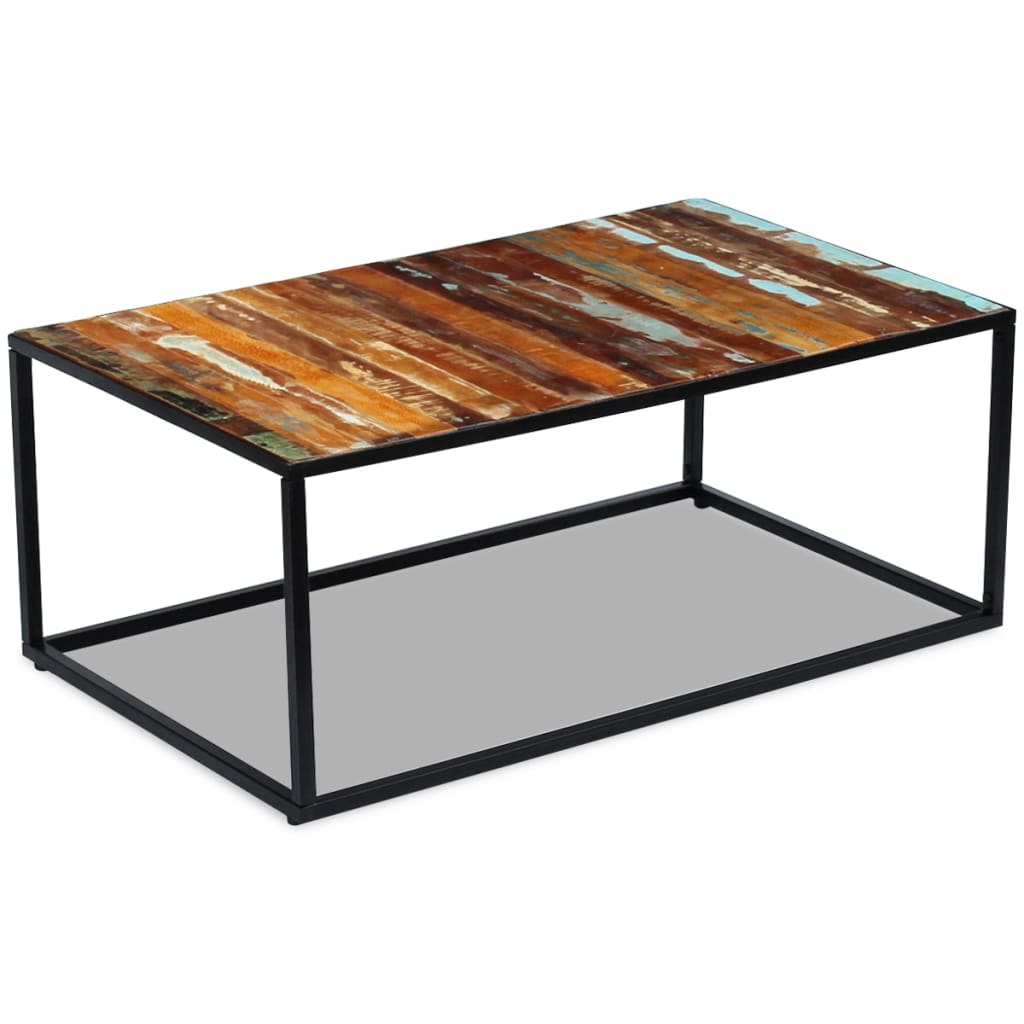 vidaXL Table basse en bois de récupération massif 100x60x40 cm