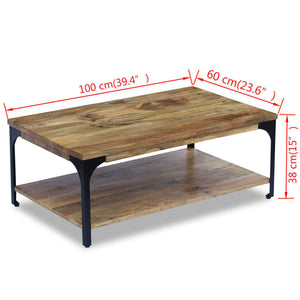 vidaXL Table basse en bois de manguier 100x60x38 cm