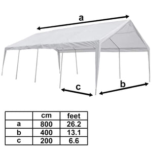 vidaXL Pavillon Blanc 8 x 4 m