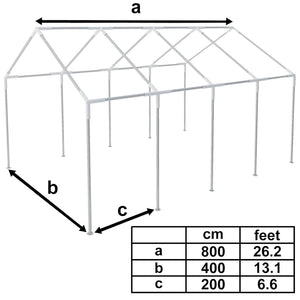 vidaXL Marquee White 8 x 4 m