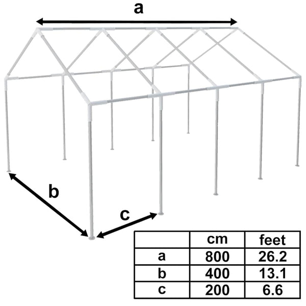 vidaXL Marquee White 8 x 4 m