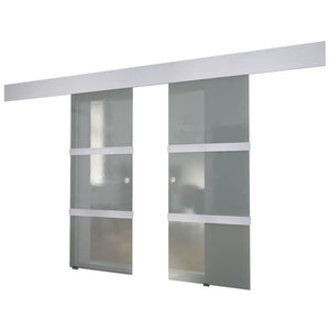 vidaXL Porte coulissante double en verre