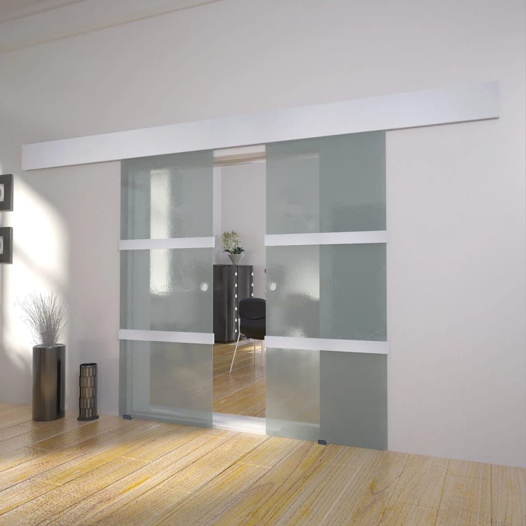 vidaXL Porte coulissante double en verre
