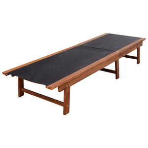 vidaXL Chaises longues 2 pcs avec table Bois d'acacia massif et textilène