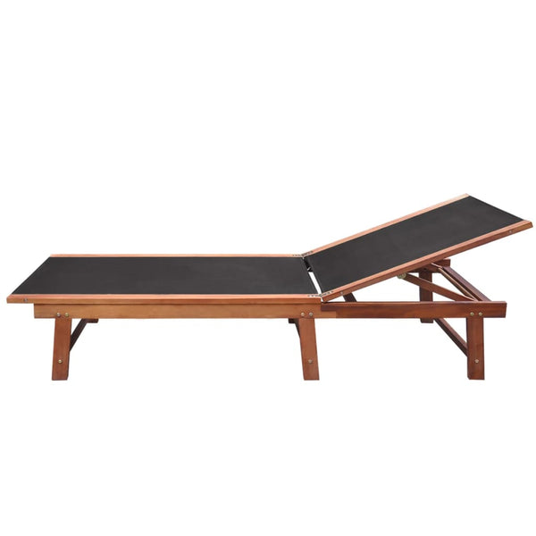 vidaXL Chaises longues 2 pcs avec table Bois d'acacia massif et textilène
