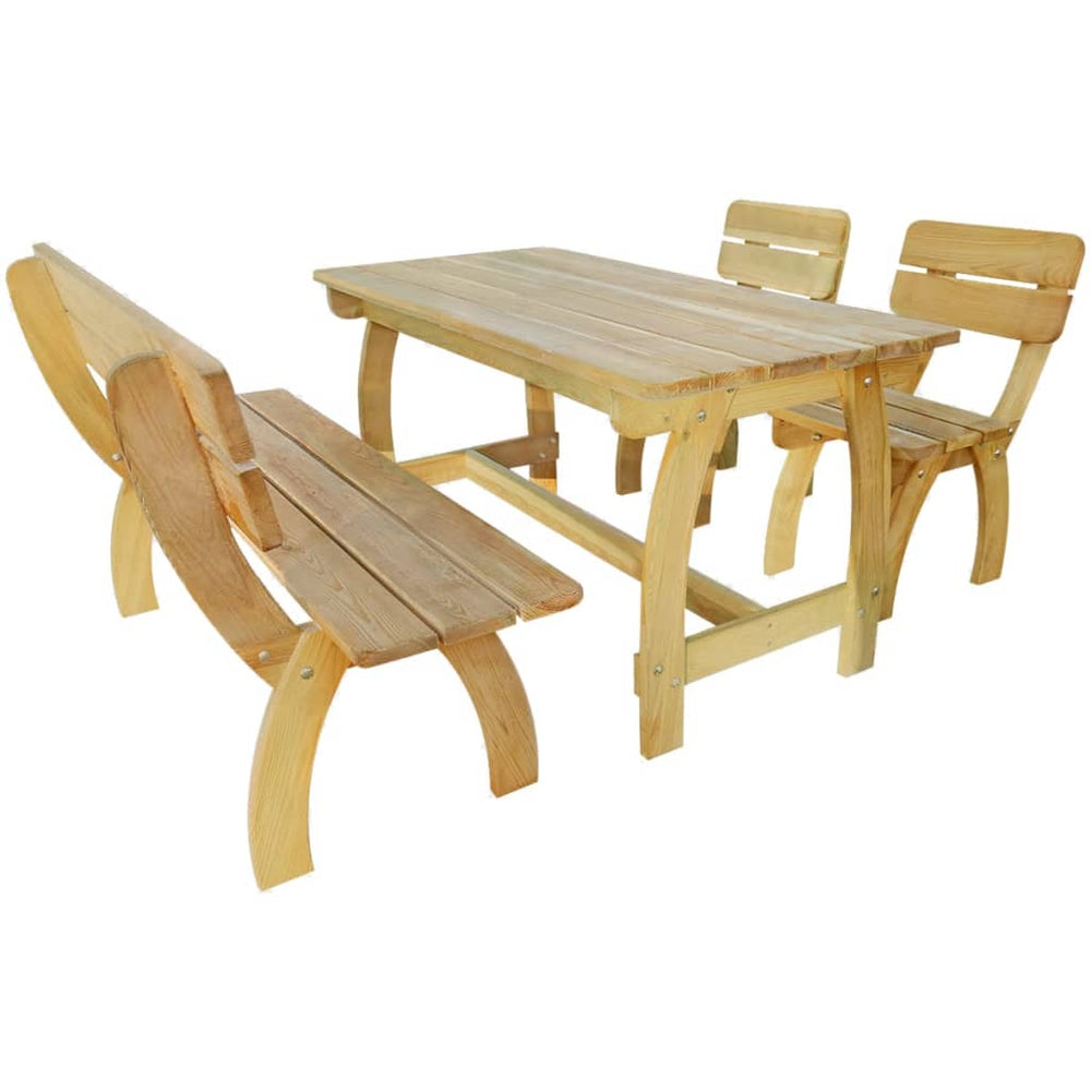 vidaXL Salon de jardin à manger 4 pcs. en pin imprégné