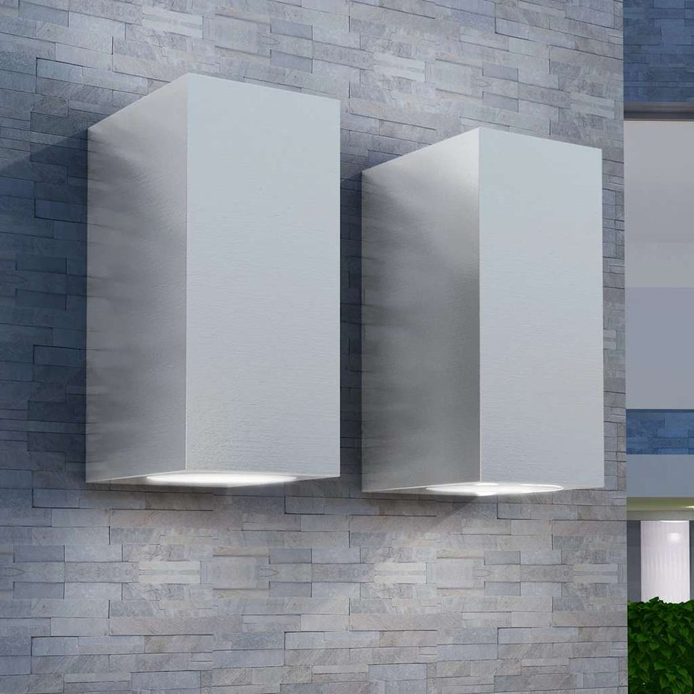 Quadratische LED-Außenwandleuchten, 2er-Set