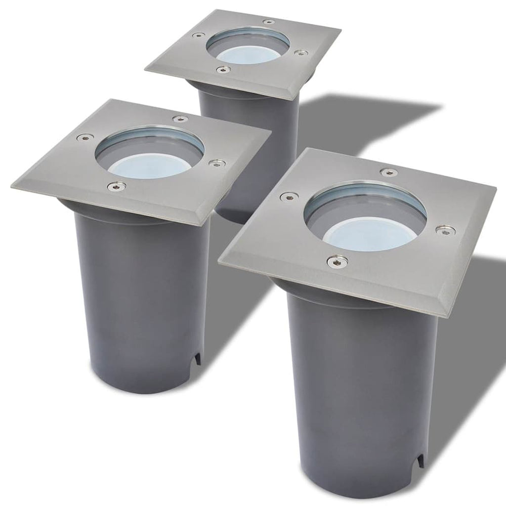 LED Bodeneinbaustrahler 3er Set Quadratisch