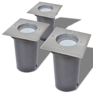 LED Bodeneinbaustrahler 3er Set Quadratisch