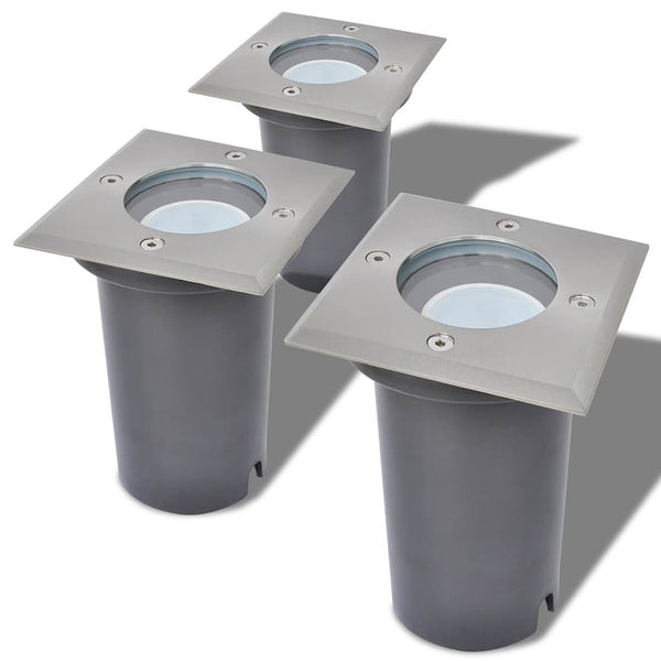LED Bodeneinbaustrahler 3er Set Quadratisch