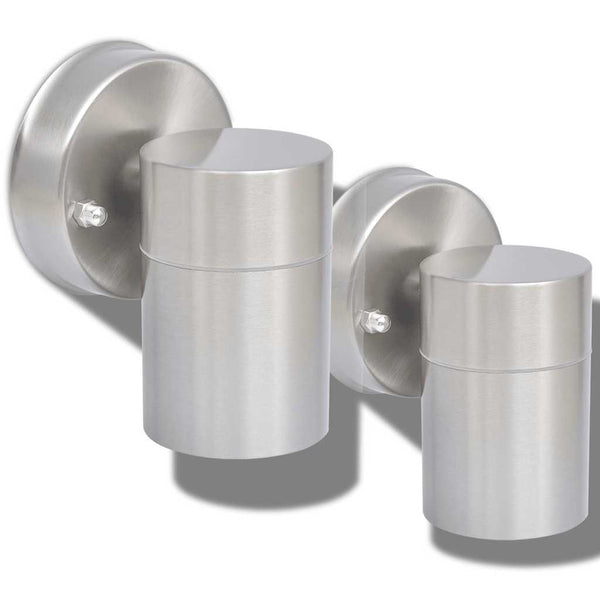 LED-Wandleuchten für Außen, Edelstahl, 2er-Set