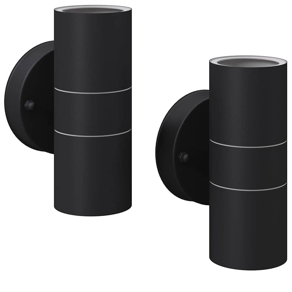 LED Außenwandleuchten Edelstahl, 2er-Set