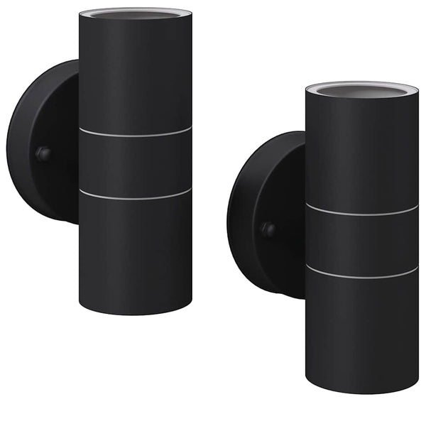 LED Außenwandleuchten Edelstahl, 2er-Set