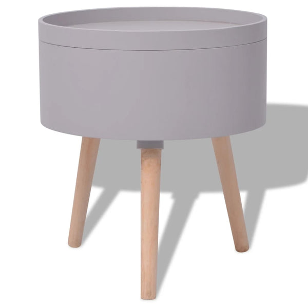 Beistelltisch mit Serviertablett rund 39,5x44,5 cm grau