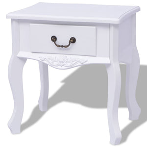 vidaXL Table de chevet Blanc MDF