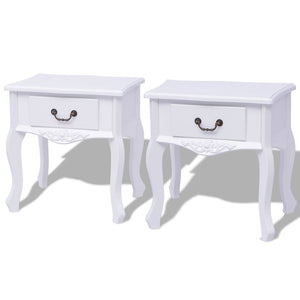 Weiße MDF Nachttische, 2er-Set