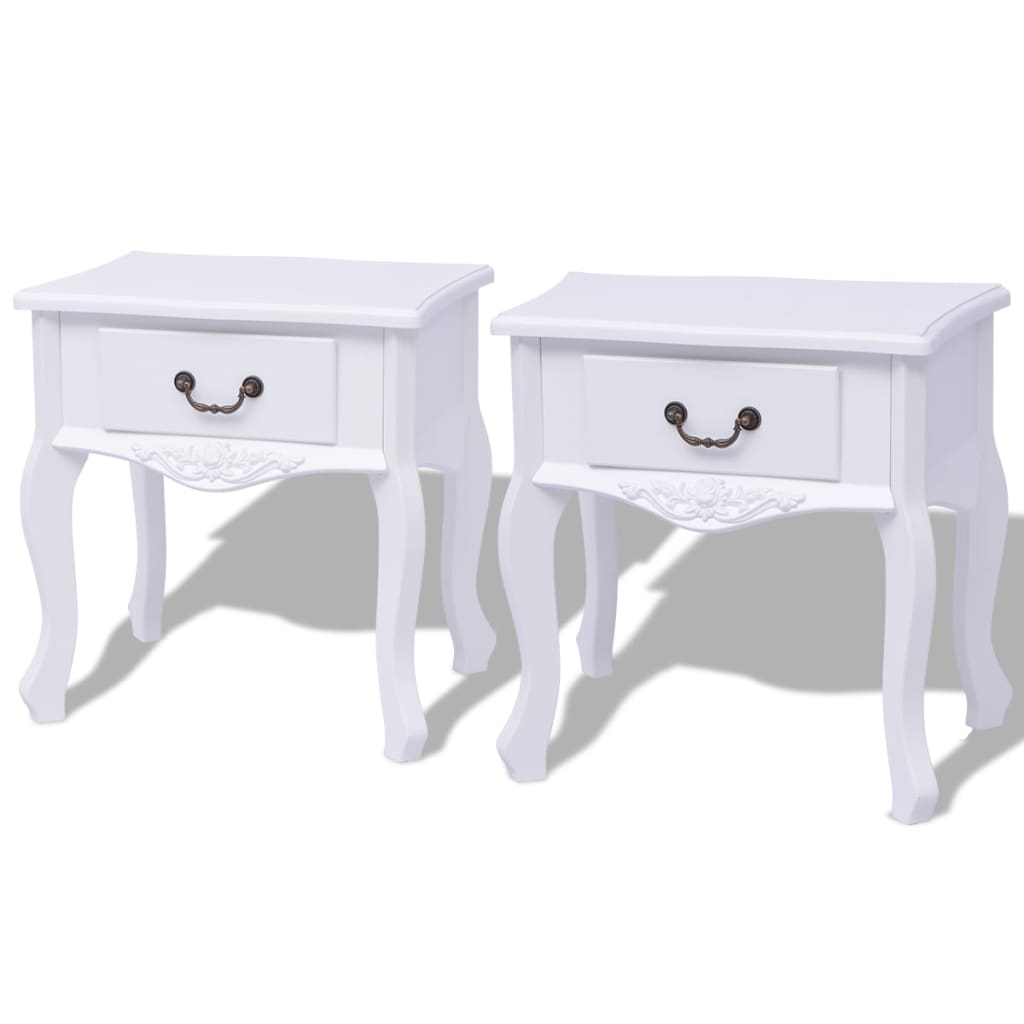Weiße MDF Nachttische, 2er-Set