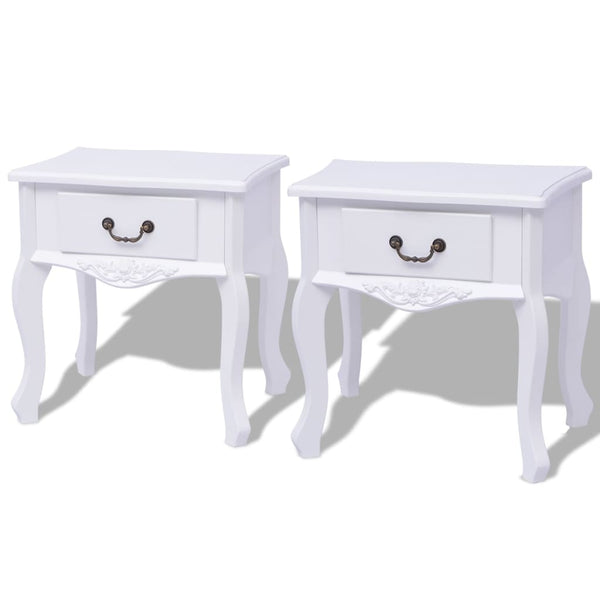 Weiße MDF Nachttische, 2er-Set