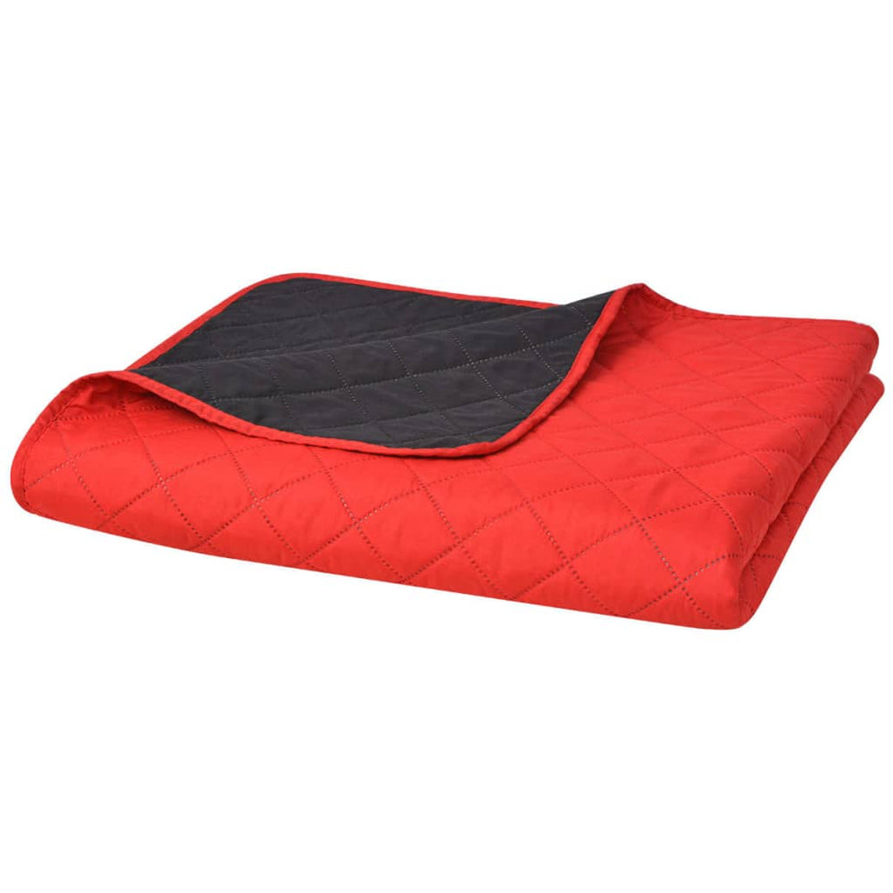 vidaXL Couvre-lit matelassé réversible Rouge et Noir 220x240 cm