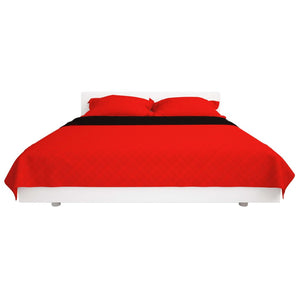 Gesteppte Wende-Tagesdecke Rot and Schwarz 220x240 cm