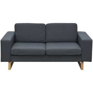 2-Sitzer und 3-Sitzer Sofa Set Dunkelgrau