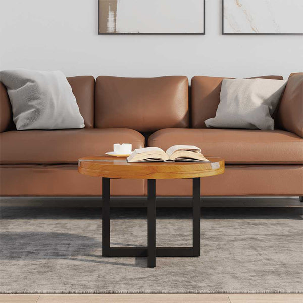 vidaXL Table basse en teck et résine 60 cm