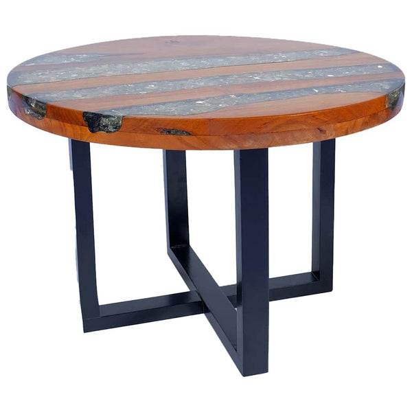 vidaXL Table basse en teck et résine 60 cm