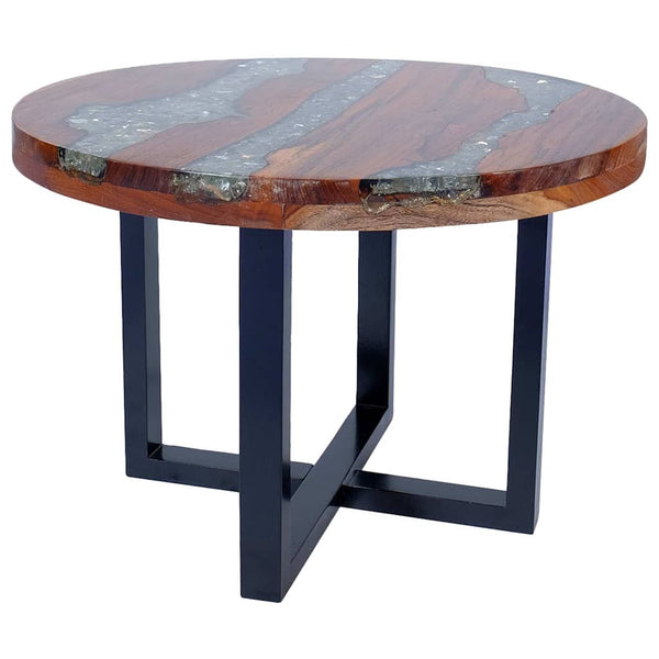 vidaXL Table basse en teck et résine 60 cm