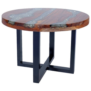 vidaXL Table basse en teck et résine 60 cm