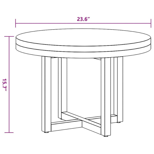 vidaXL Table basse en teck et résine 60 cm
