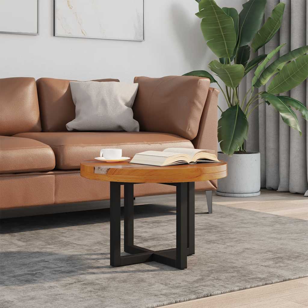 vidaXL Table basse en teck et résine 60 cm