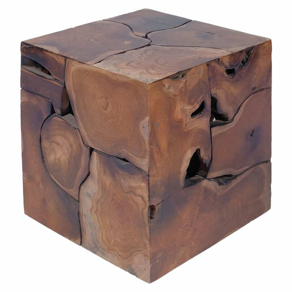 Hocker Braun 40x40x45 cm Massivholz Teak