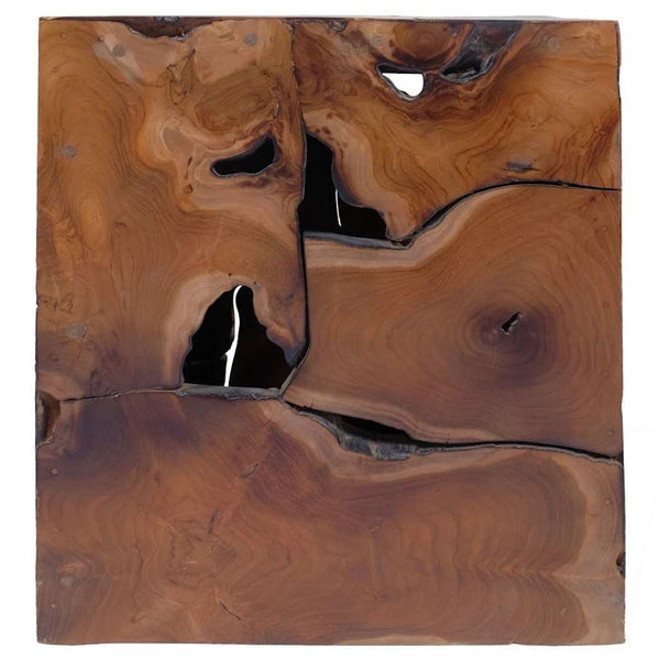 Hocker Braun 40x40x45 cm Massivholz Teak