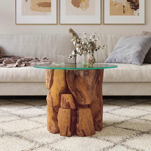 Couchtisch Massivholz Teak Treibholz 60 cm