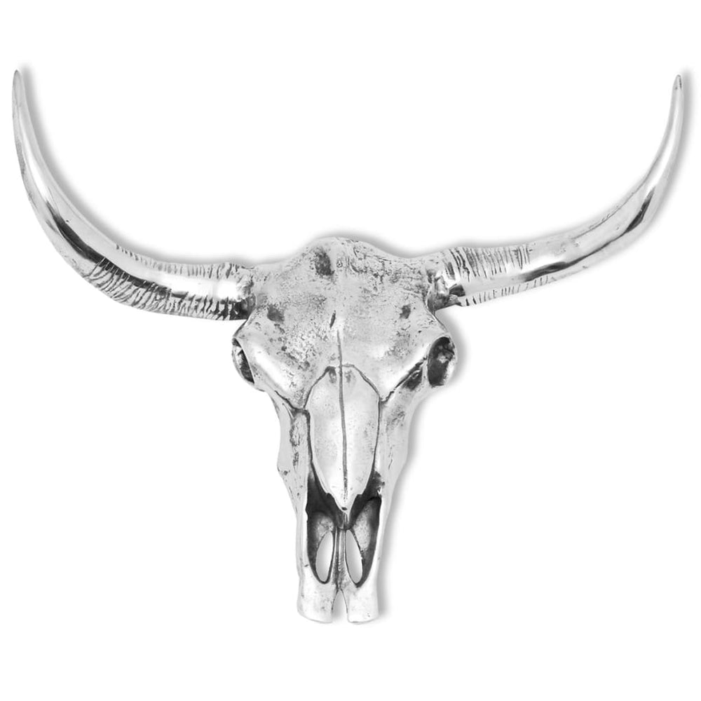 vidaXL Décoration murale tête de taureau argentée aluminium