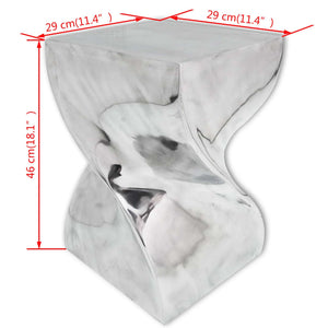 Hocker/Beistelltisch Verdrehte Form Silbern Aluminium
