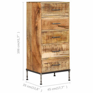vidaXL Commode 45x35x106 cm Bois de manguier massif