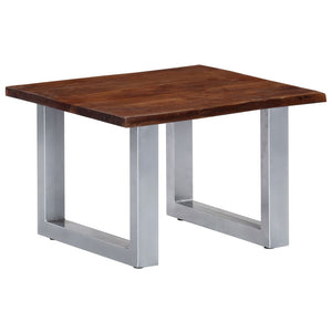 Couchtisch mit Naturkanten 60x60x40 cm Massivholz Akazie