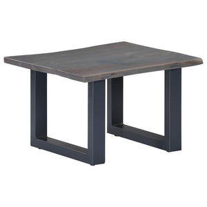 vidaXL Table basse à bords naturels gris 60x60x40 cm bois d'acacia massif