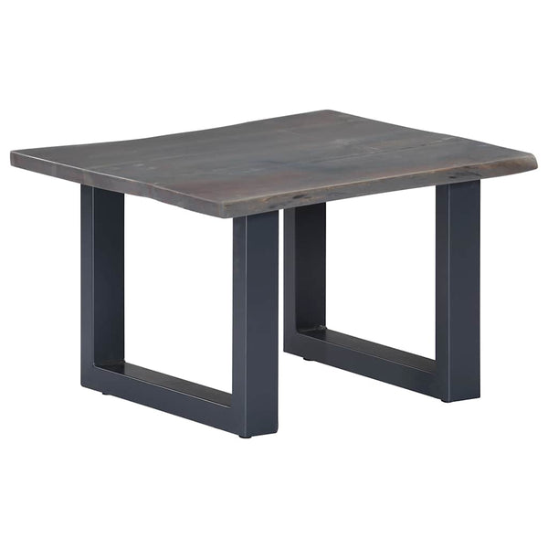 vidaXL Table basse à bords naturels gris 60x60x40 cm bois d'acacia massif