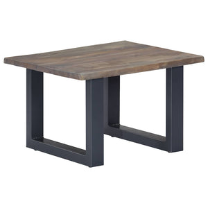 vidaXL Table basse à bords naturels gris 60x60x40 cm bois d'acacia massif