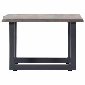 vidaXL Table basse à bords naturels gris 60x60x40 cm bois d'acacia massif