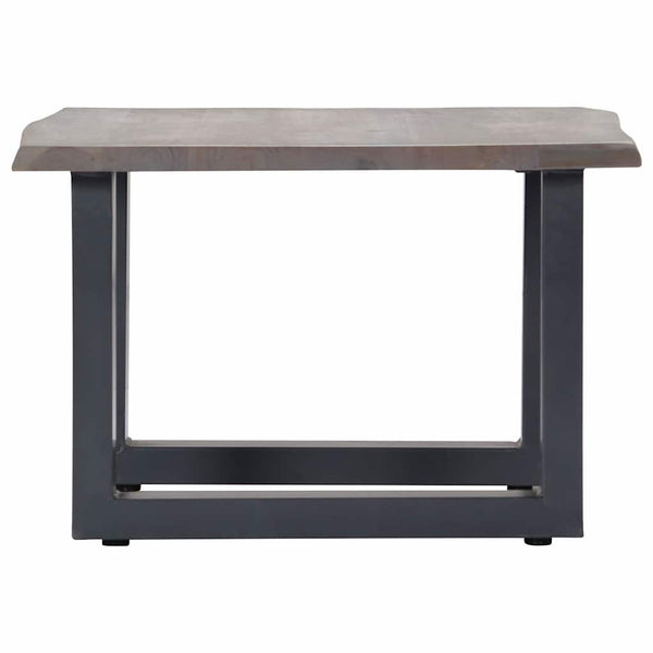 vidaXL Table basse à bords naturels gris 60x60x40 cm bois d'acacia massif